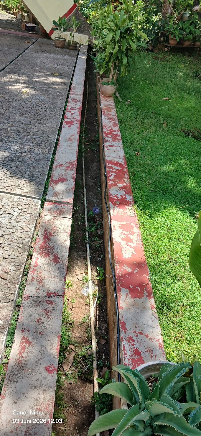 Dokumentasi Kabel Jaringan Lampu taman belakang Sakristi(50 m)